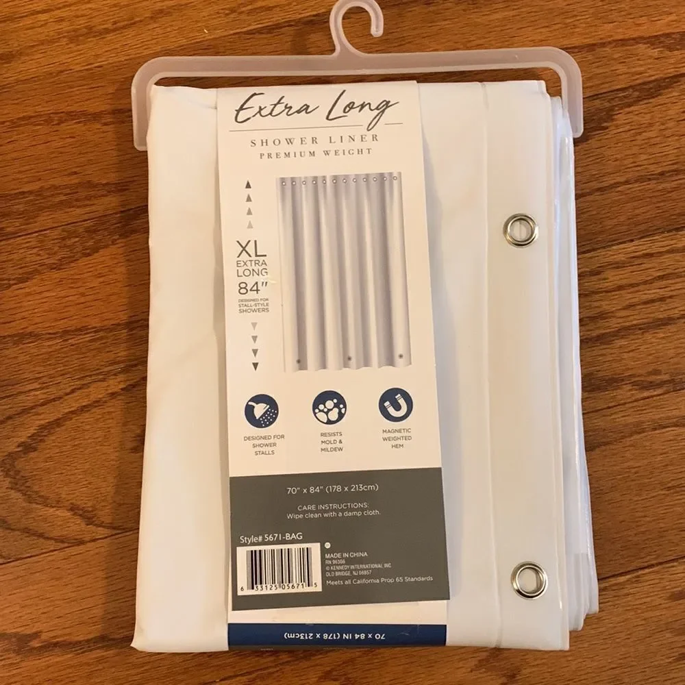 Bath - Bliss shower liner extra long and premium weight NWT